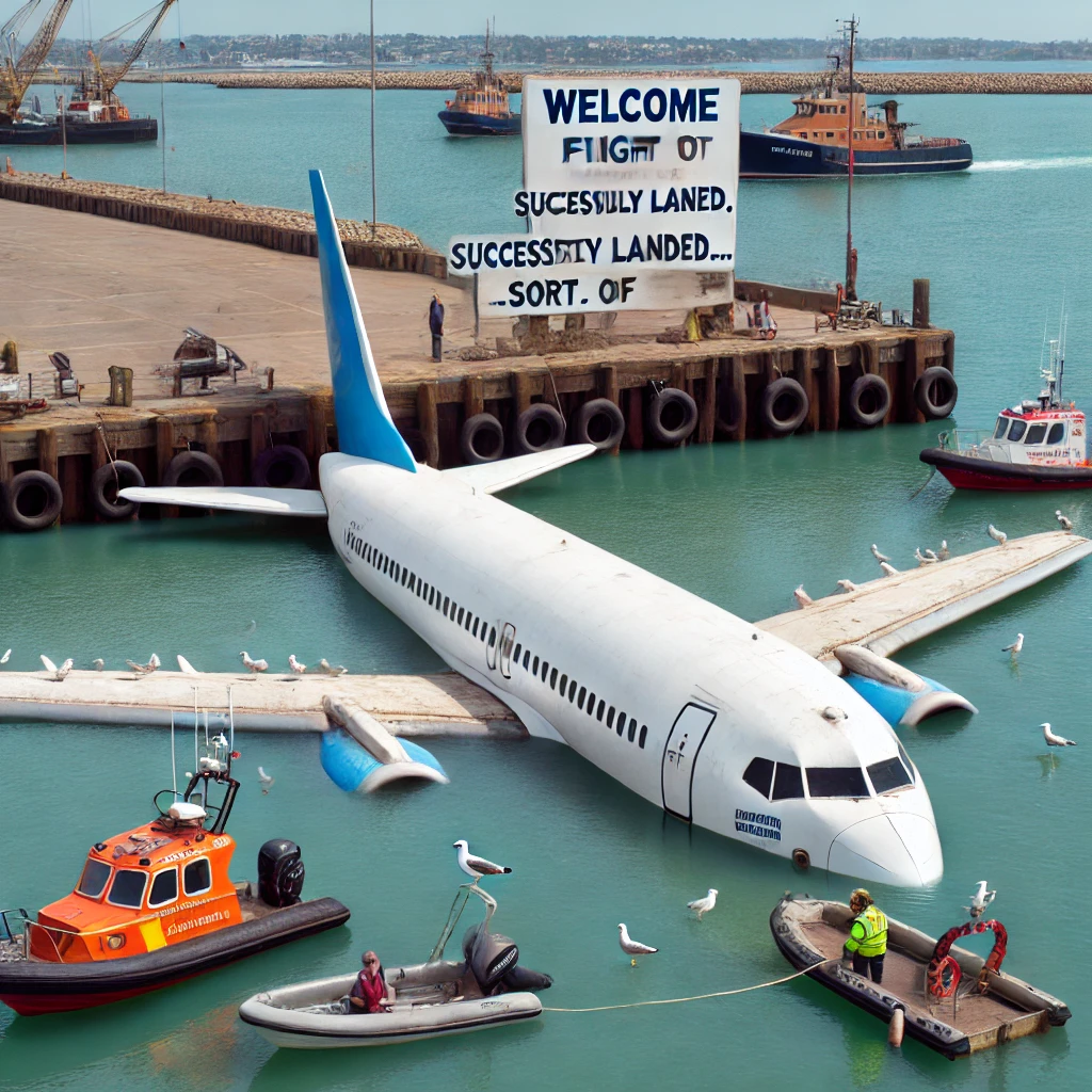 Avion atterri sur l'océan